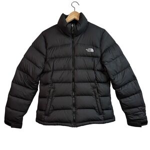 The North Face Nuptse Down Puffer Jacket Womens Medium Black Goose Down 550 TNF